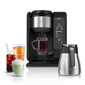 Ninja CP307 Hot and Cold Brewed System, Tea & Coffee Maker, with Auto-iQ, 6 Brew Sizes, 5 Brew Styles, 5 Tea Settings, 50 oz Thermal Carafe, Frother, Coffee & Tea Baskets, Dishwasher Safe Parts, Black