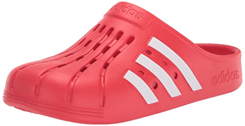 adidas Unisex Adilette Clogs Slide Sandal, Vivid Red/White/Vivid Red, 8 US Men