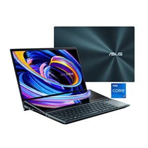 ASUS ZenBook Pro Duo 15 OLED UX582 Laptop, 15.6” OLED 4K Touch Display, i7-12700H, 16GB, 1TB, GeForce RTX 3060, ScreenPad Plus, Windows 11 Home, Celestial Blue, UX582ZM-AS76T