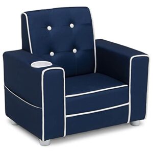 Delta Children Chelsea Kids Upholstered Chair with Cup Holder, Navy