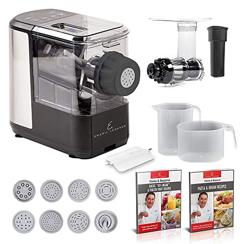 EMERIL LAGASSE Pasta & Beyond, Automatic Pasta and Noodle Maker with Slow Juicer - 8 Pasta Shaping Discs Black
