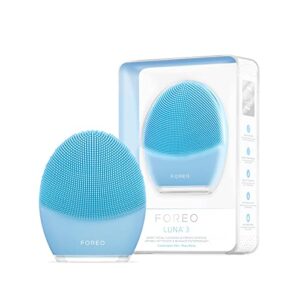 FOREO LUNA 3 Facial Cleansing Brush | Combination skin | Anti Aging Face Massager | Enhances Absorption of Facial Skin Care Products | For Clean & Healthy Face Care | Simple & Easy | Waterproof