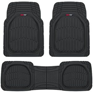 Motor Trend 923-BK Black FlexTough Contour Liners-Deep Dish Heavy Duty Rubber Floor Mats for Car SUV Truck & Van-All Weather Protection Trim to Fit Most Vehicles