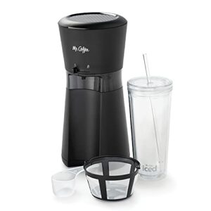 Mr. Coffee Iced Coffee Maker, Single Serve Machine with 22-Ounce Tumbler and Reusable Coffee Filter, Black