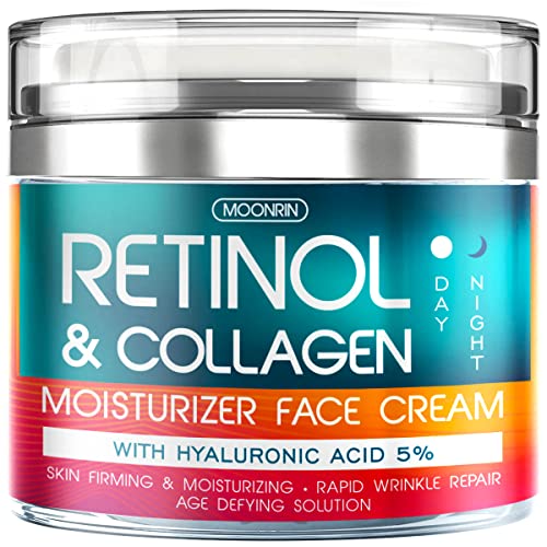 Retinol Cream for Face with Hyaluronic Acid – Collagen Face Moisturizer for Women and Men - Advanced Anti-Aging Formula for Lifting Skin – Reduce Wrinkles, Fine Lines and Dryness – 1.7 fl. Oz