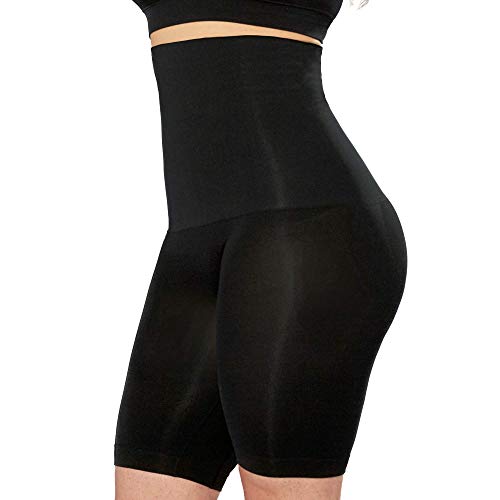SHAPERMINT High Waisted Body Shaper Shorts - Shapewear for Women Tummy Control Small to Plus-Size Black XXX-Large