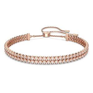Swarovski Subtle Women's Bracelet, with Clear Swarovski Crystals on a Rose-Gold Tone Plated Setting with Bolo Closure
