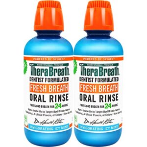 TheraBreath Fresh Breath Dentist Formulated Oral Rinse, Icy Mint, 16 Fl Oz (Pack of 2)