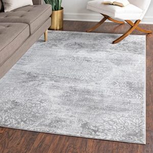 Unique Loom Sofia Collection Traditional Vintage Light Gray Area Rug (4' x 6')