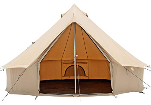 WHITEDUCK Regatta Canvas Bell Tent - w/Stove Jack, Waterproof, 4 Season Luxury Outdoor Camping and Glamping Yurt Tent Made from Breathable 100% Cotton Canvas (Beige (Water Repellent), 13' (4M))