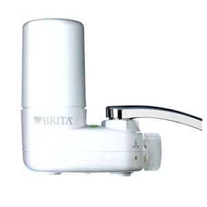 Brita Water Filter for Sink, Faucet Mount Water Filtration System for Tap Water with 1 Replacement Filter, Reduces 99% of Lead, White