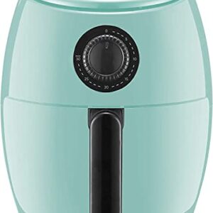 Elite Gourmet EAF-0201BL Personal 2.1 Qt. Compact Space Saving Electric Hot Air Fryer Oil-Less Healthy Cooker, Timer & Temperature Controls, PFOA/PTFE Free, 1000W, Quart, Mint