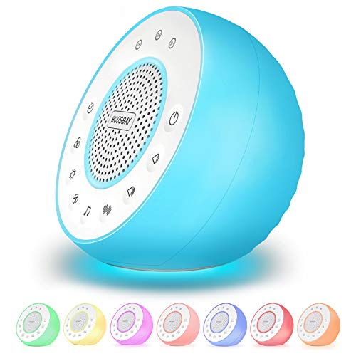 Housbay Glows White Noise Sound Machine - Night Light for Baby, Kids, 31 Soothing Sounds for Sleeping, Relaxation - Sleep Machine for Adults, Baby