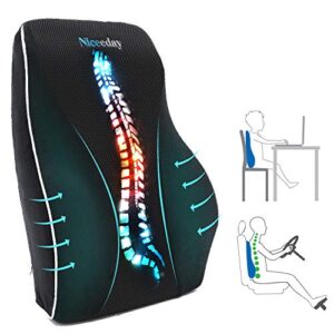Lumbar Support Pillow for Office Chair Car Lumbar Pillow Lower Back Pain Relief Memory Foam Back Cushion with 3D Mesh Cover Gaming Chair Back Pillow Ergonomic Orthopedic Back Rest for Wheelchair Desk