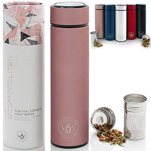 Teabloom - The ORIGINAL All-Brew Travel Tumbler & Thermos | OPRAH’s Favorite | 16oz/480ml Insulated Water Bottle / Tea Flask / Cold Brew Coffee Mug