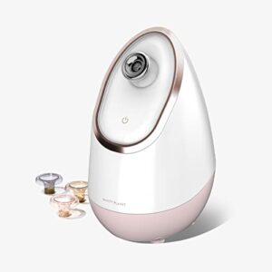 Vanity Planet Aira Ionic Facial Steamer (Rose Gold) - Pore Cleaner That Detoxifies, Cleanses and Moisturizes - Adjustable Nozzle, Water Tank with 3 Essential Oil Baskets