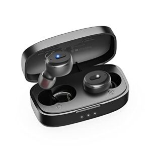 Wireless Earbuds Boean Mini Bluetooth Headphones with Charging Case 46H Playtime IPX8 Waterproof Earbuds Button Control Deep Bass Earphones Built in Mic Light-Weight HD Stereo Headset for Sports Black