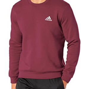 adidas Men's Essentials Fleece Sweatshirt, Shadow Red, Medium