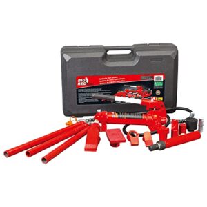 BIG RED T70401S Torin Portable Hydraulic Ram: Auto Body Frame Repair Kit with Blow Mold Carrying Storage Case, 4 Ton (8,000 lb) Capacity, Red