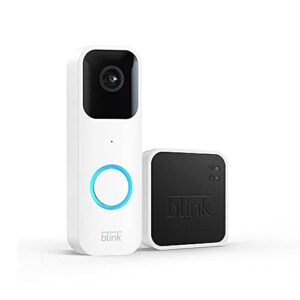 Blink Video Doorbell + Sync Module 2 | Two-year battery life, Two-way audio, HD video, motion and chime app alerts and Alexa enabled — wired or wire-free (White)