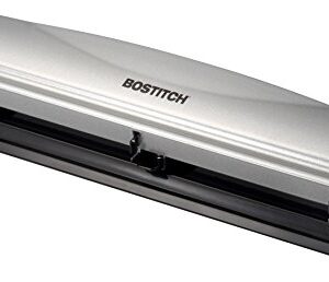 Bostitch Office 3 Hole Punch, 12 Sheet Capacity, All-Metal, Silver