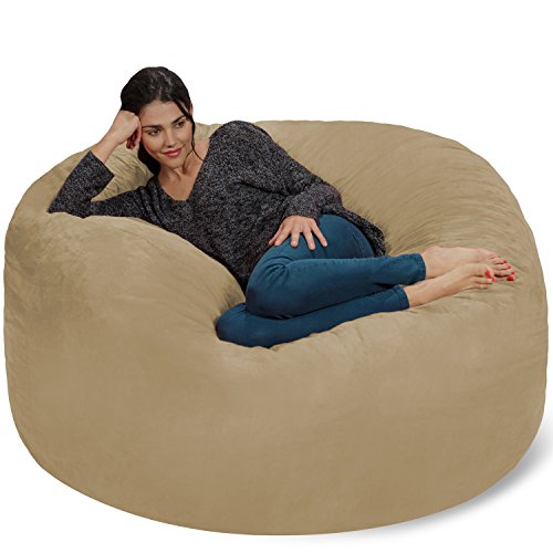 Chill Sack Bean Bag Chair: Giant 5' Memory Foam Furniture Bean Bag - Big Sofa with Soft Micro Fiber Cover - Camel