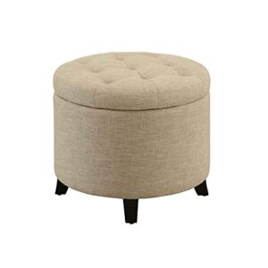 Convenience Concepts Designs4Comfort Round Ottoman, Tan