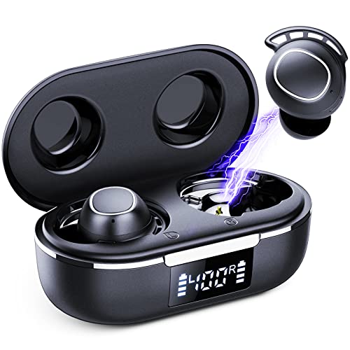 FAMOO Wireless Earbuds, Bluetooth 5.3 Headphones with LED Display, 42H Playtime, Mini Bluetooth Earbuds and Dual Mic with Deep Bass, IPX8 Waterproof Ear Buds for Running Sport Gym Workout