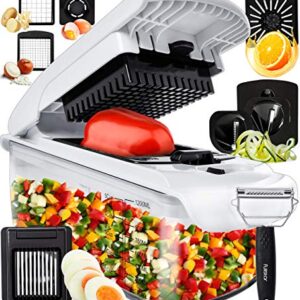 Fullstar 9-in-1 Deluxe Vegetable Chopper Kitchen Gifts | Onion Chopper & Dicer | Peeler, Spiralizer, Zoodle Maker, Lemon Squeezer, Egg Slicer & Seperator- Ultimate Kitchen Gadget