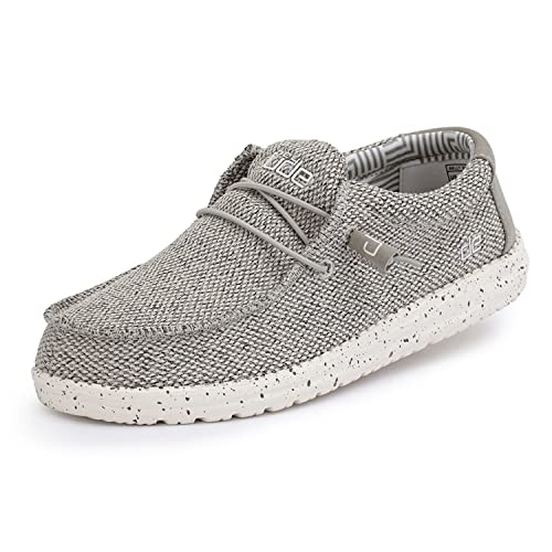 Hey Dude Men's Wally Sox Ash Size 12 | Men’s Shoes | Men's Lace Up Loafers | Comfortable & Light-Weight