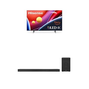Hisense 50-inch ULED U6 Series Quantum Dot QLED 4K UHD Smart Fire TV (50U6HF) U5120G 5.1.2ch Premium Sound Bar with Wireless Subwoofer, 510W, Hi-Res Audio, Bluetooth 4.2, 4K HDR Pass Throug