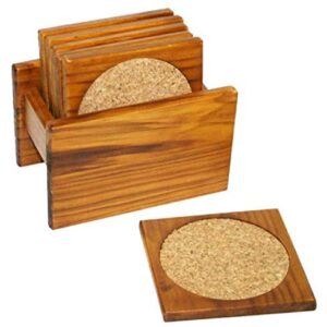 Home Basics Pine 6-Piece Coaster Set