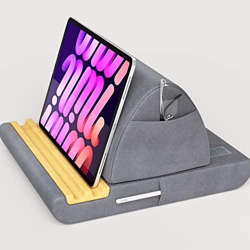 LISEN Tablet Pillow Stand Holder Lap Soft iPad Stand for Desk/Bed Reading- 9 Viewing Angles Tablet Stand Ergonomic Gifts for Tablet, Book, Kindle, Tab, E-Reader