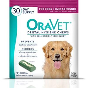 Merial Oravet Dental Hygiene Chew For Large Dogs (50 Lbs And Over), Dental Treats For Dogs, 30 Count