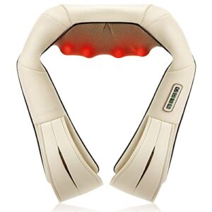 Nekteck Shiatsu Neck and Back Massager with Soothing Heat, Electric Deep Tissue 3D Kneading Massage Pillow for Shoulder, Leg, Full Body Muscle Pain Relief, Car, Office and Home Use