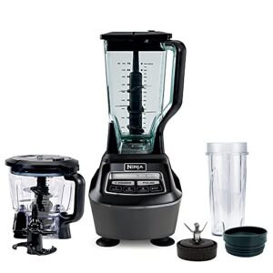 Ninja BL770AMZ Mega Kitchen System, 72 oz. Pitcher, 8-Cup Food Processor, 16 oz. Single Serve Cup, 1500-Watt, Black