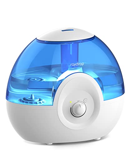raydrop Cool Mist 2.2L Humidifiers for Bedroom, 28dB Whisper-Quiet Ultrasonic Humidifier, Easy to Clean Home Humidifier, Auto Shut-Off, 30H Work Time, Night Light (Blue)