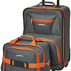 Rockland Fashion Softside Upright Luggage Set, Charcoal, 2-Piece (14/19)