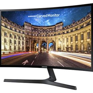 SAMSUNG 23.5” CF396 Curved Computer Monitor, AMD FreeSync for Advanced Gaming, 4ms Response Time, Wide Viewing Angle, Ultra Slim Design, LC24F396FHNXZA, Black