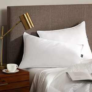 Serta Down Illusion Soft Hypoallergenic Medium Firm Bed Pillows for Sleeping (2 Pack), King, White