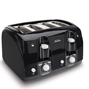 Sunbeam Wide Slot 4-Slice Toaster, Black (003911-100-000)