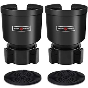 Upgraded Car Cup Holder Expander Adapter with Offset Adjustable Base, Compatible with Yeti 14/24/36/46oz Ramblers, Hydro Flasks 32/40oz, Other Large Bottles Mugs in 3.4"-4.0" (2)