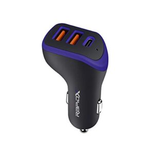 X3PD 3 USB Port 35W Compact Car Charger Including a Fast 18W USB C PD for Fast Charging iPhone 14 13 12 11 Plus Pro Max iPad Samsung Galaxy Note 20 10 S21 20 Google Pixel