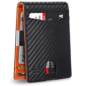 Zitahli Wallet for Men Slim with 12 Slots Men's RFID Wallet Minimalist Front Pocket Money Clip Wallet with ID Window Gift Box