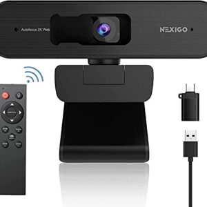 Zoom Certified, NexiGo N940P 2K Zoomable Webcam with Remote and Software Controls | Sony Starvis Sensor | 1080P@ 60FPS | 3X Zoom in | Dual Stereo Microphone, for Zoom/Skype/Teams/Webex (Black)