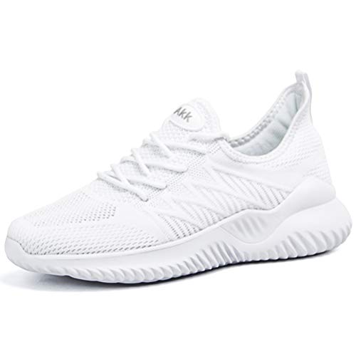 Akk White Sneakers for Women Walking Shoes Womens Comfy Tennis Memory Foam Gym Workout Athletic Nursing Running Work Shoes Size 9