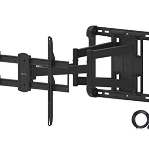 Amazon Basics Heavy-Duty Extension Dual Arm, Full Motion Articulating TV Mount for 37-80 inch TVs up to 132 lbs, fits LED LCD OLED Flat Curved Screens