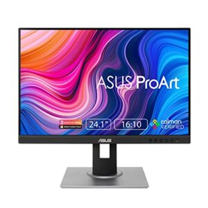 ASUS ProArt Display PA248QV 24.1” WUXGA (1920 x 1200) 16:10 Monitor, 100% sRGB/Rec.709 ΔE < 2, IPS, DisplayPort HDMI D-Sub, Calman Verified, Eye Care, Anti-glare, Tilt Pivot Swivel Height Adjustable