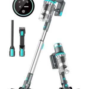 Belife Cordless Vacuum Cleaner, 25Kpa Suction Stick Vacuum, Max 40mins Runtime, 380W Brushless Motor, LED Touch Display, 6 in 1 Lightweight Handheld Vacuum for Hard Floor Carpet Car Pet Hair