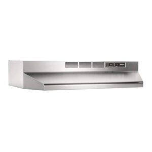 Broan-NuTone 413004 Non-Ducted Ductless Range Hood with Lights Exhaust Fan for Under Cabinet, 30-Inch, Stainless Steel